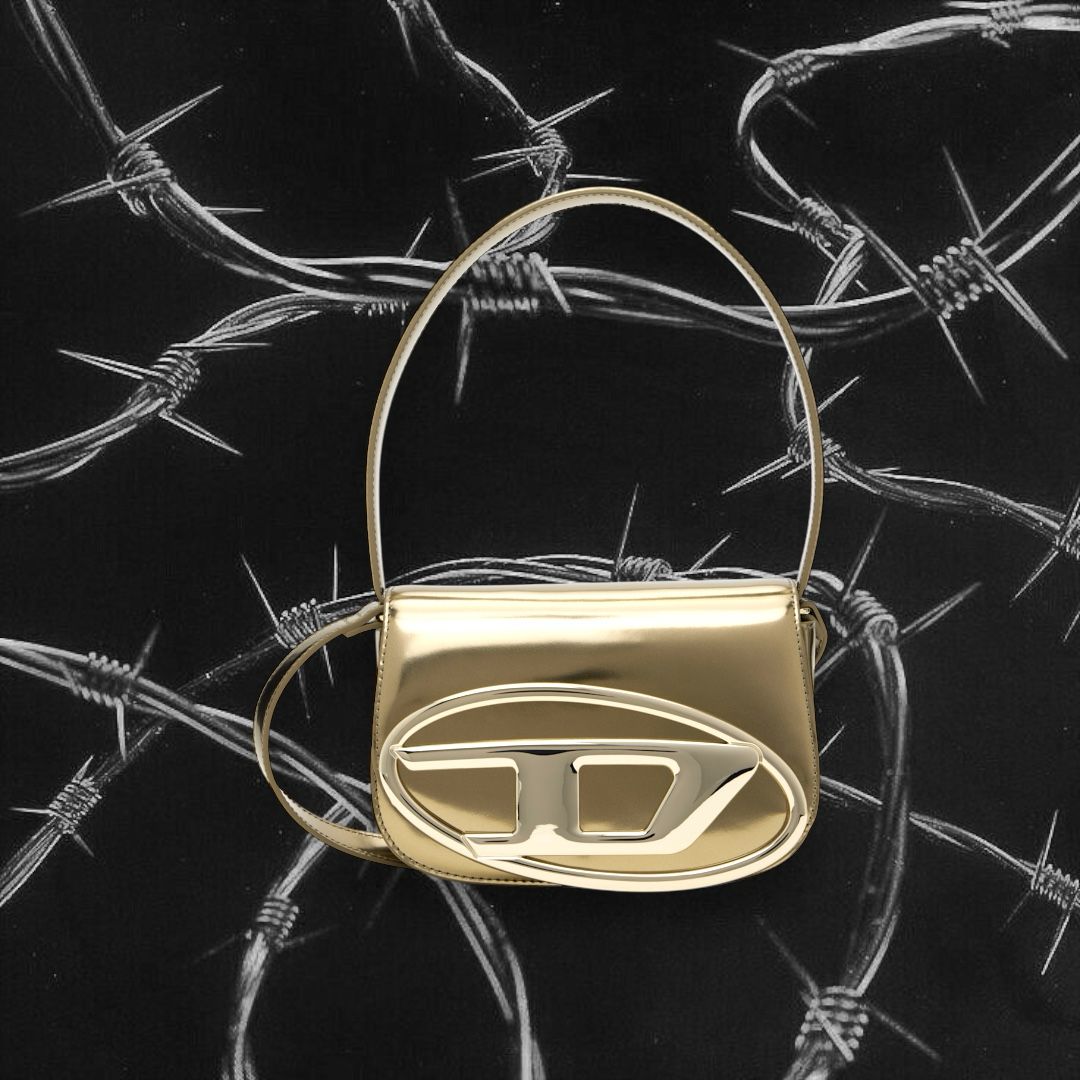 Diesel Gold Leather 1dr Shoulder Bag 13CM