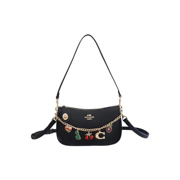 Coach Black Charm Chain Shoulder Bag