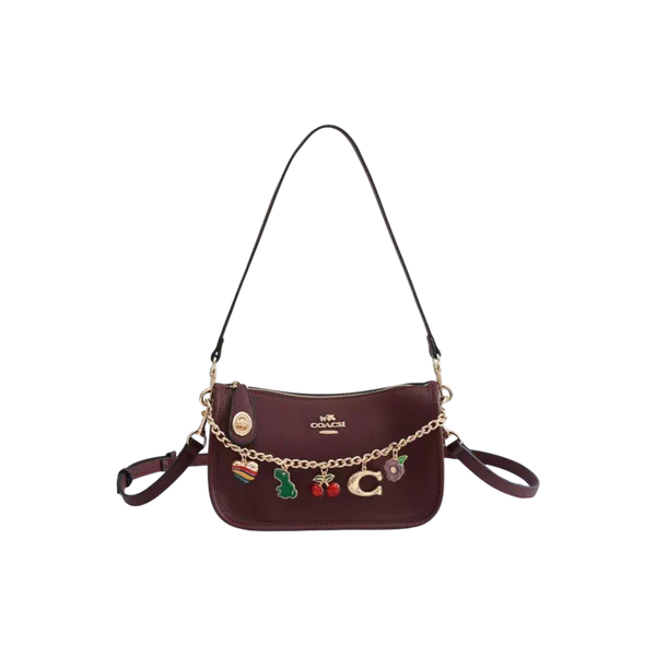 Coach Red Charm Chain Shoulder Bag