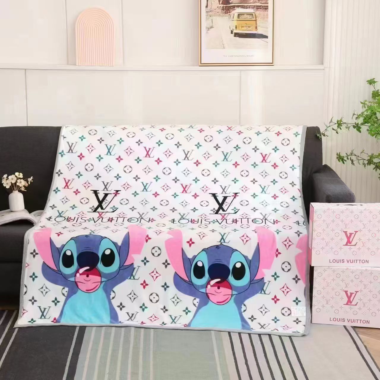 LV STITCH blanket