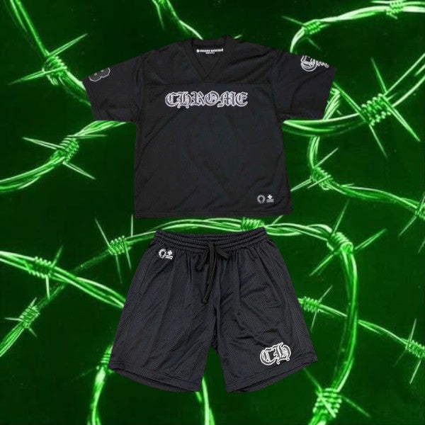 Chrome heart jersey set Black