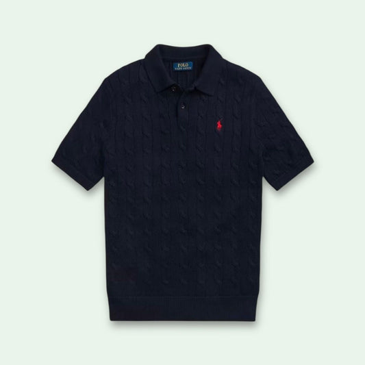 Polo Ralph Lauren Cable-Knit Cotton Collar Polo Shirt