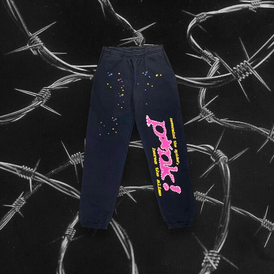 Sp5der Young Thug Black Punk pants