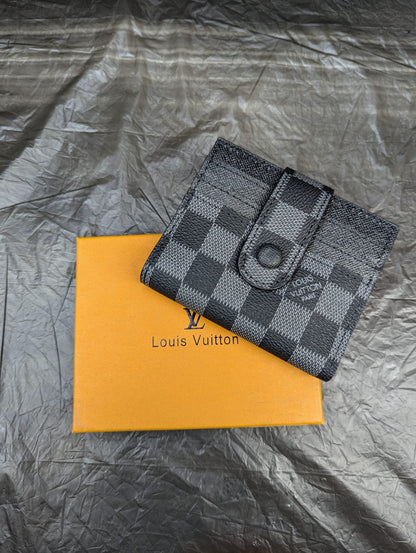 TWO FOLD LV POCKET ORGANIZER BLACK PLAID