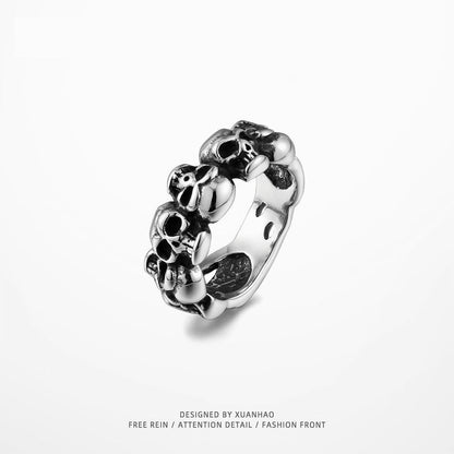 Rolling Skulls Ring