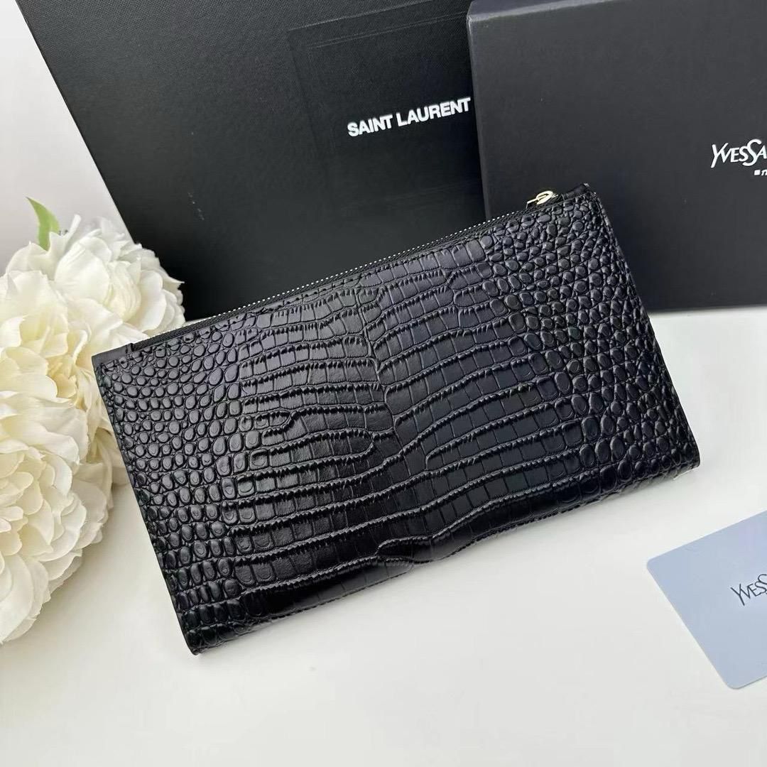 Saint Laurent BLACK ‘Uptown Large’ leather wallet