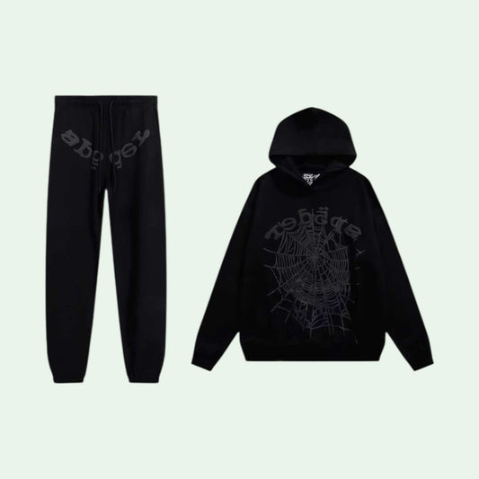 Sp5der Siyah Tracksuit | Full Black Set