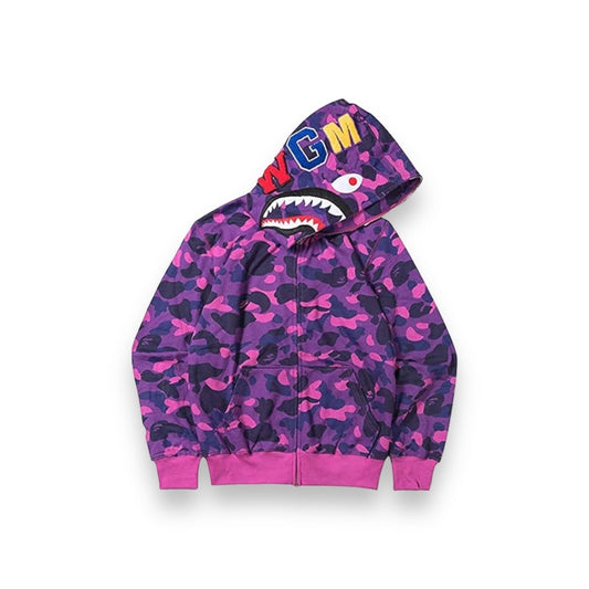 bape shark zip up hoodie