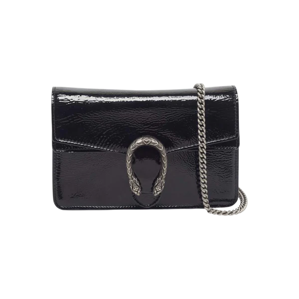 Gucci Dionysus Mini Black Patent Leather Shoulder Bag