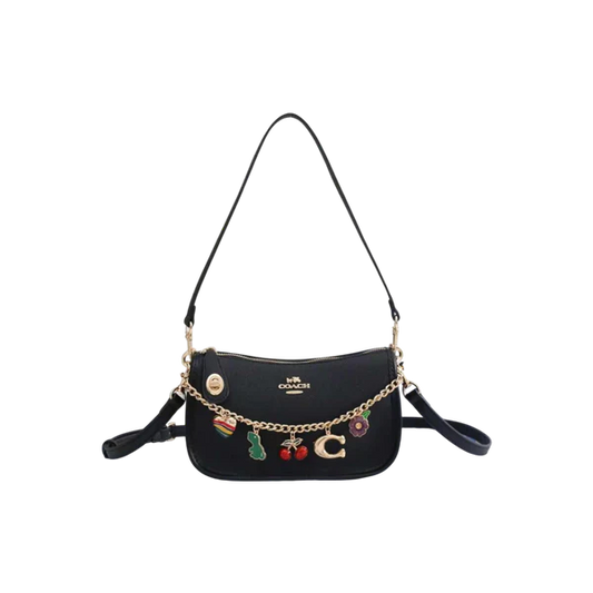 Coach Black Charm Chain Shoulder Bag