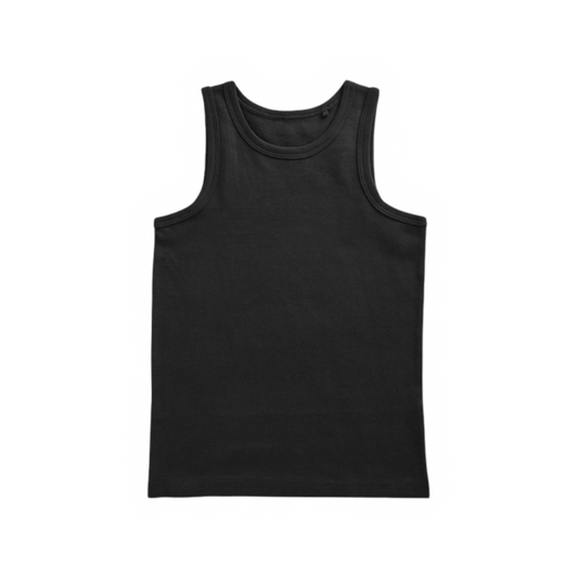 CAGE Basics Plain Black Tank Top