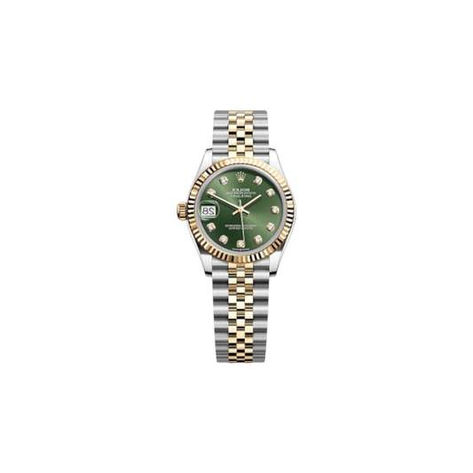 Rolex Datejust 31mm Steel and Yellow Gold Floral Green Diamond Dial Jubilee Bracelet