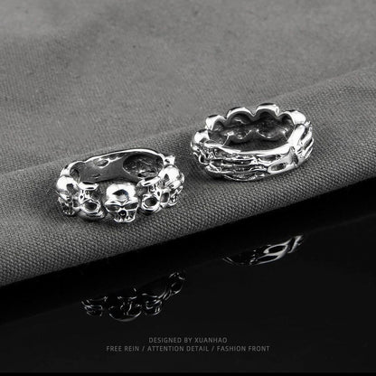 Rolling Skulls Ring