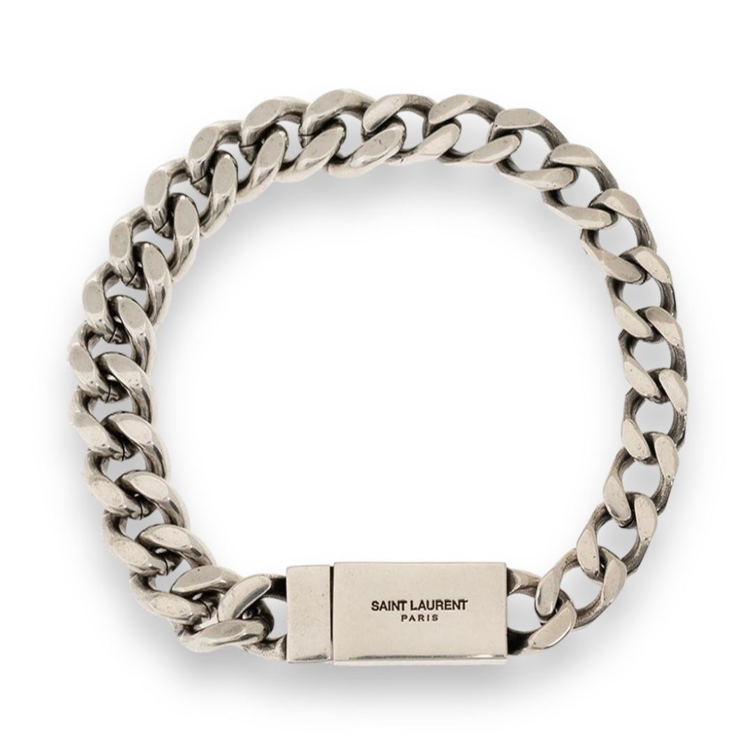 Saint Laurent Logo Engraved Chained Bracelet