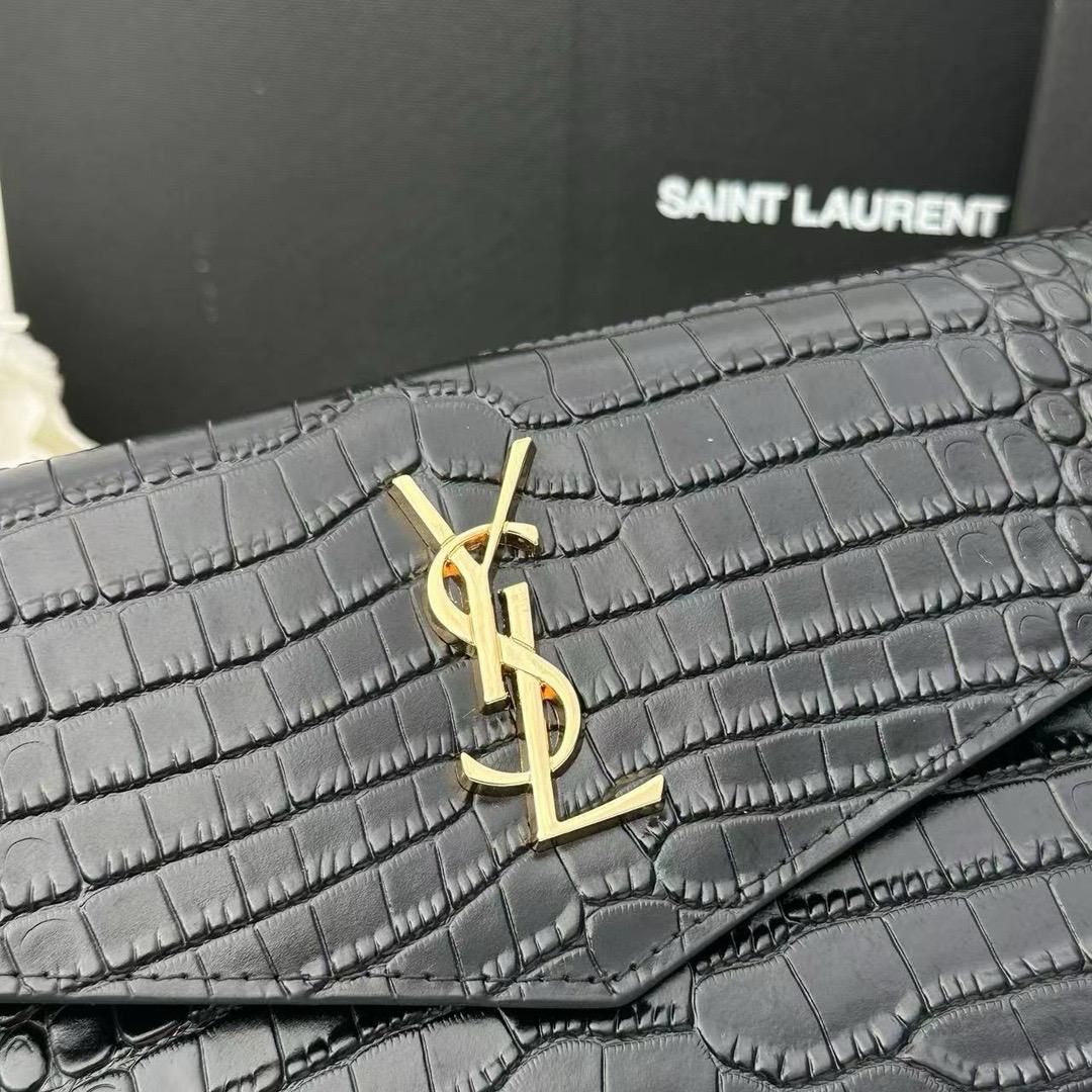 Saint Laurent BLACK ‘Uptown Large’ leather wallet