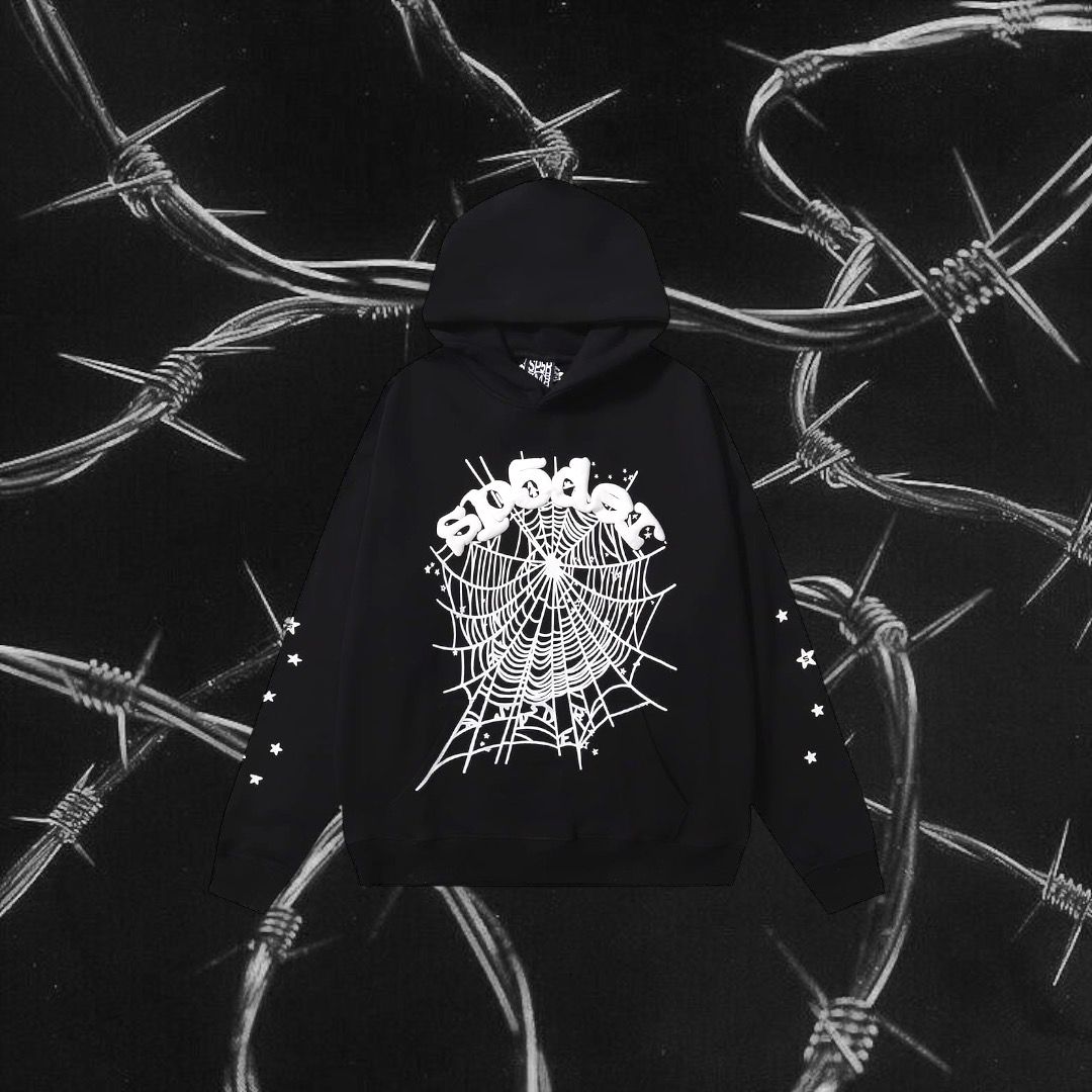 Sp5der OG Web Hoodie Black